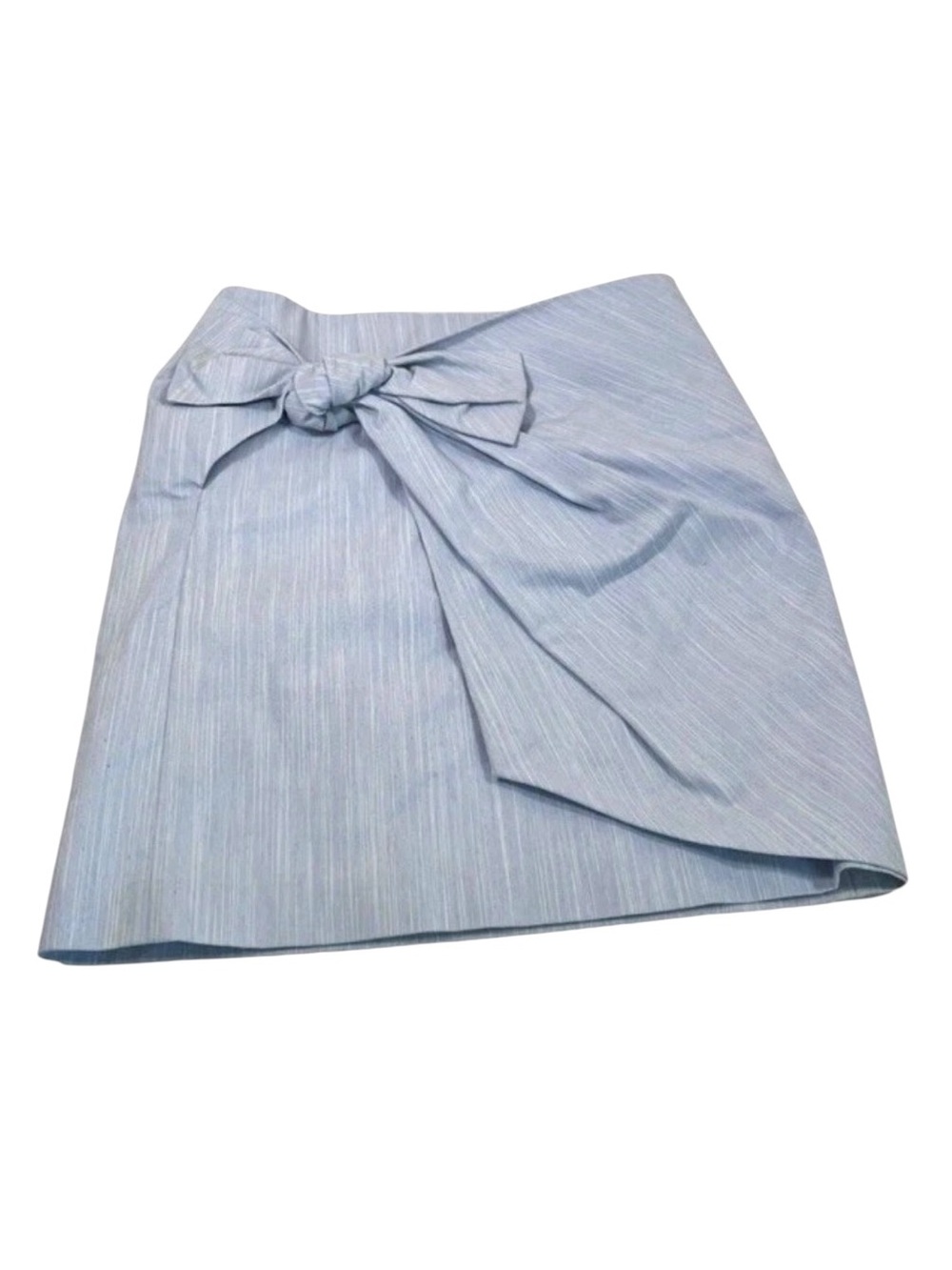 NWT LOFT Blue Bow Front Wrap Mini Skirt Lined Cotton Blend Size
